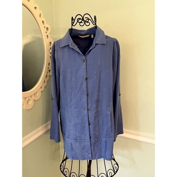 Soft Surroundings Tencel Island Breeze Shirt Button Down PM - Picture 2 of 5